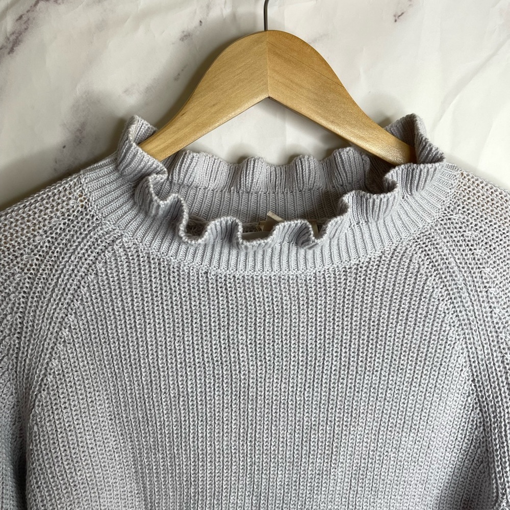 H&m Ruffled Ribbed Cropped Sweater - B47 - Picture 3 of 5
